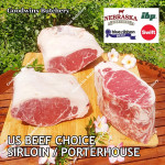 Beef Sirloin America US CHOICE (Striploin / New York Strip / Has Luar) frozen steak cuts 1, 2, 2.5 & 5 cm (price/kg) brand USDA IBP